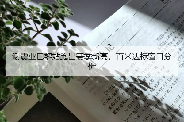 谢震业巴黎站跑出赛季新高，百米达标窗口分析